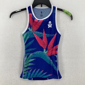 Betty Designs Kona Triathlon Tank Top Womens XS Floral Hawaii Cycling Jersey